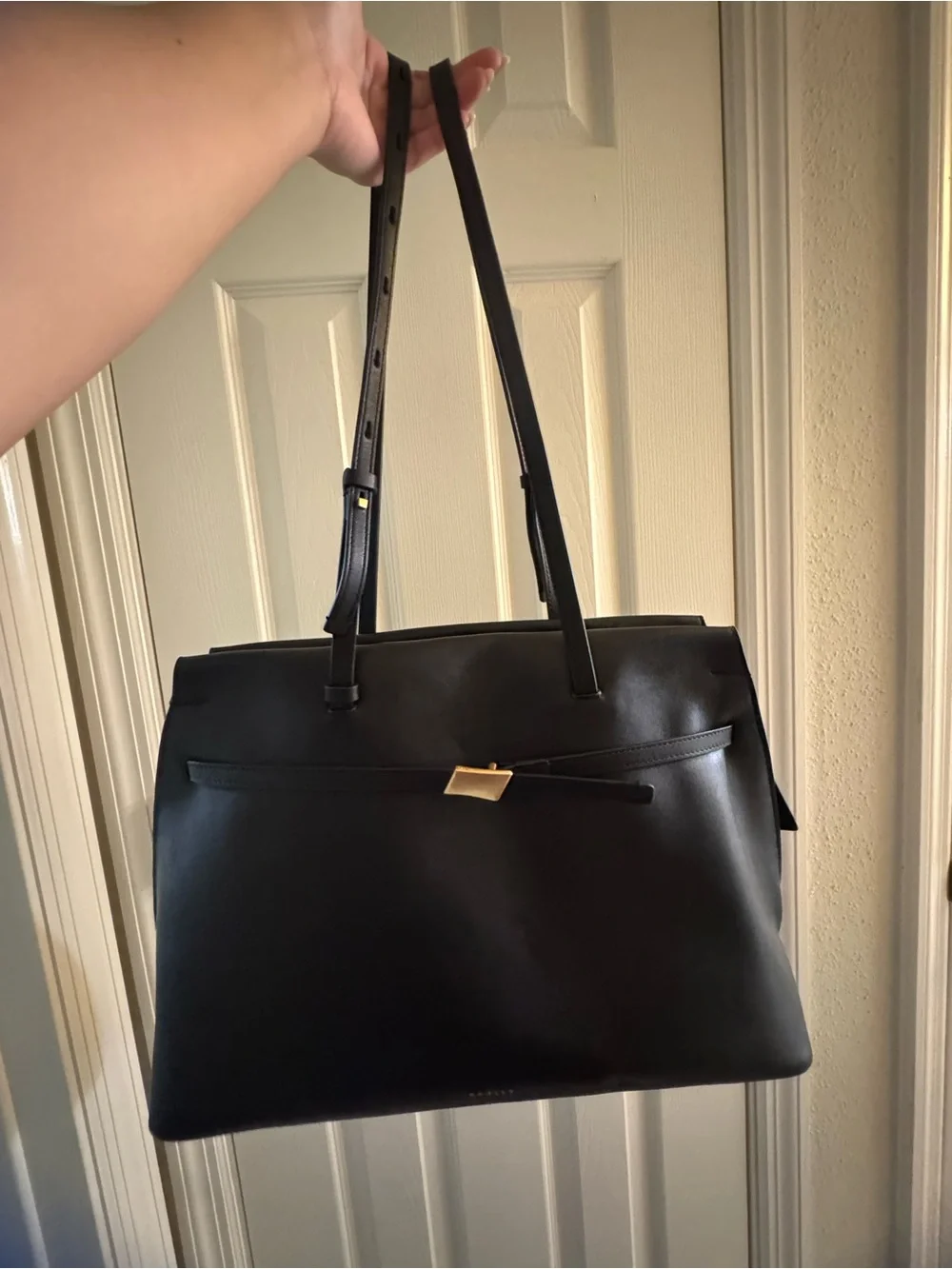 RADLEY LONDON Christina Zip Black Tote Shoulder Bag with Gold Accent